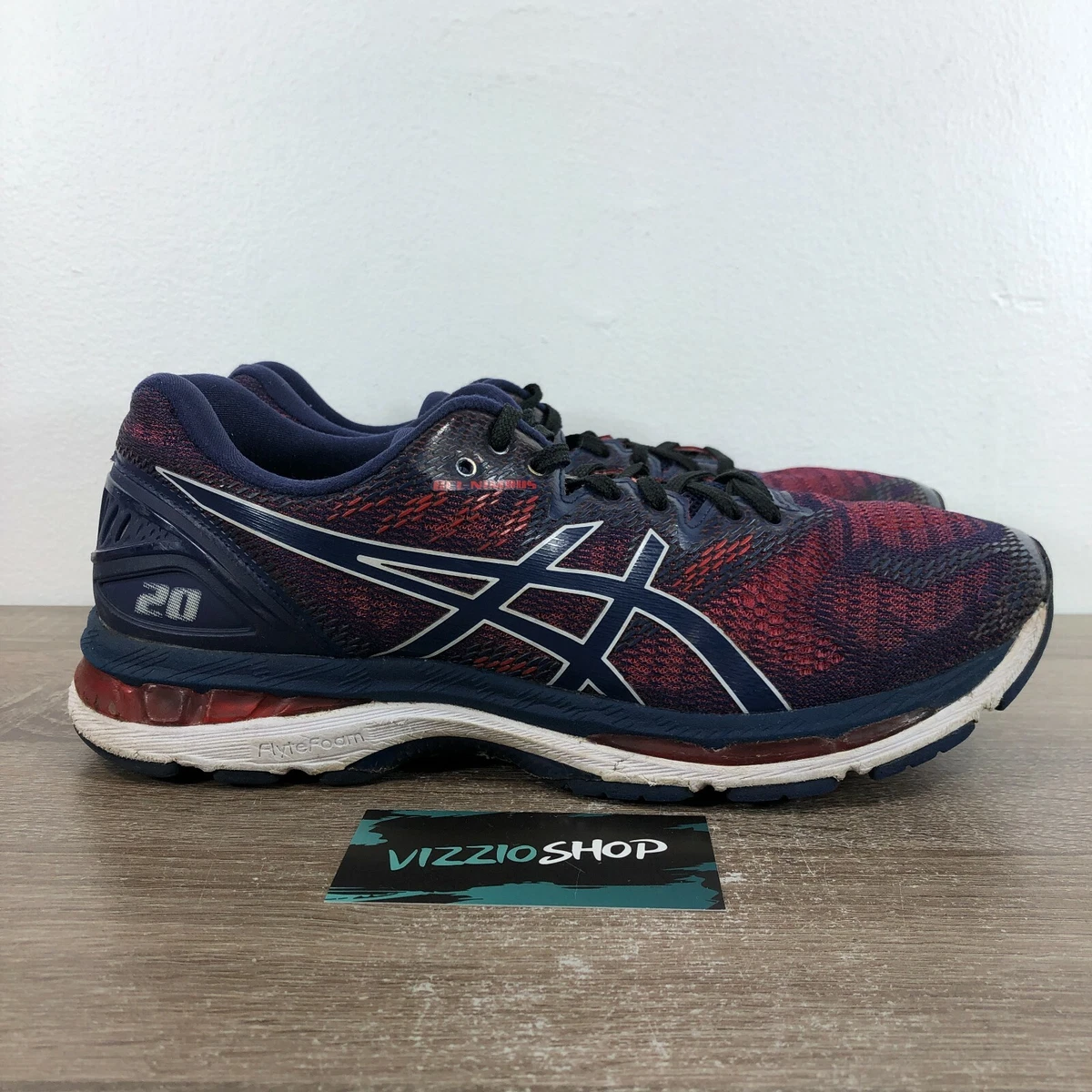 templado Palacio de los niños chisme Asics GEL Nimbus 20 Navy Blue Red Trail Running Shoes Men&#039;s 9.5 T800N  | eBay