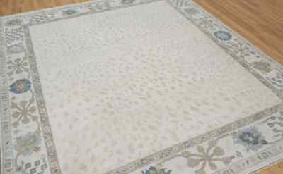 8x10 New Oushak Rug Transitional Hand Knotted Living Room Area Rug Ivory Rug