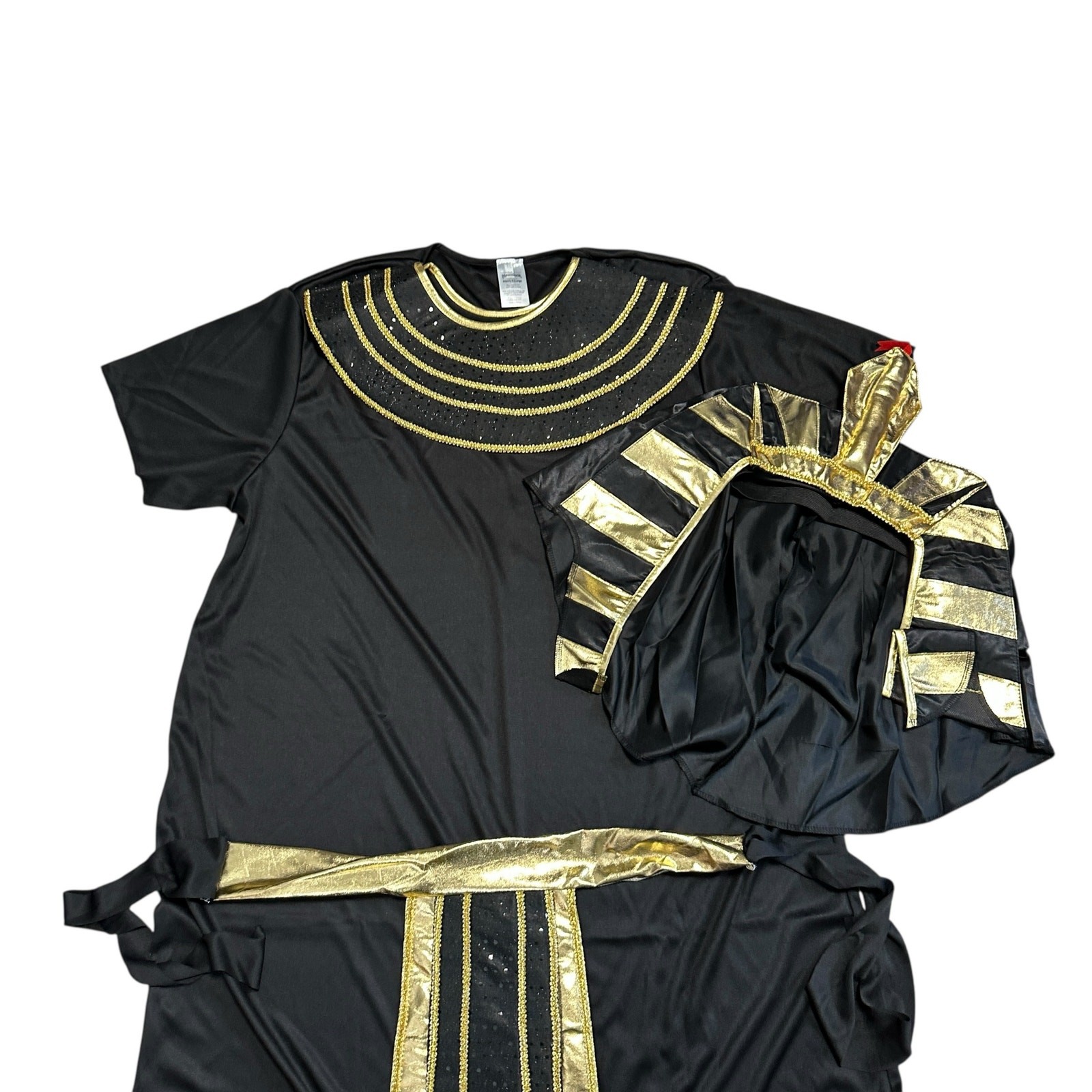 HauntLook Halloween Egyptian Pharaoh Costume Black Men's XL Gold Full Set