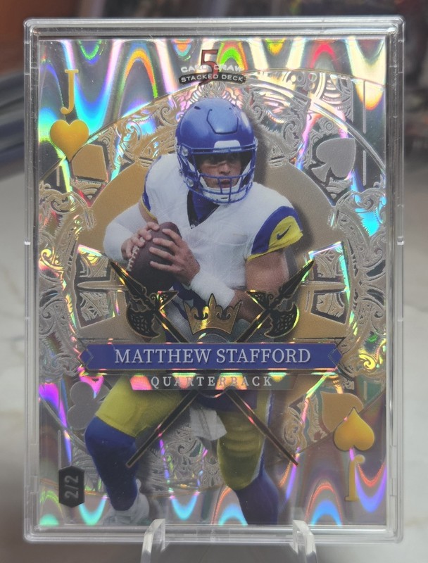 2026 5 Card Jack Of Hearts /2 Silver Ray Wave Los Angeles Rams Matthew Stafford