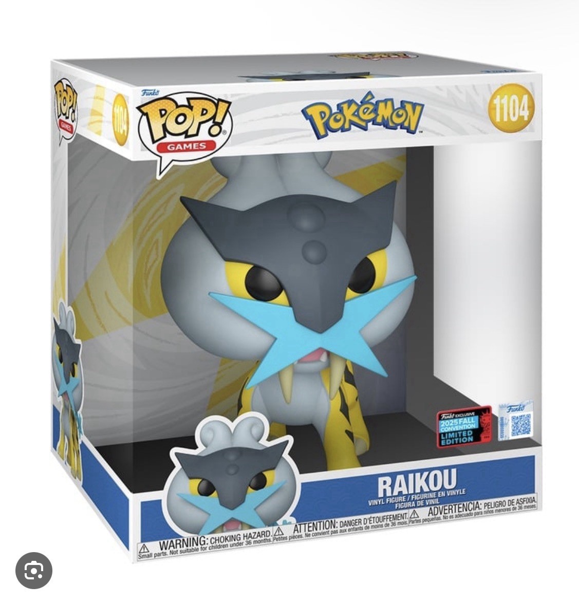 Funko POP! Pokémon – Figura Vinilo Raikou 10” (25 cm) – Exclusivo NYCC 2025