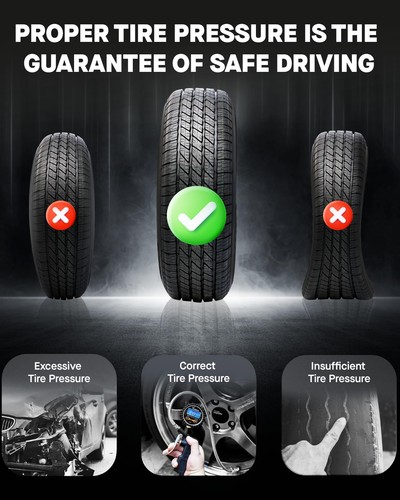 Digital Tire Pressure Gauge with Inflator, 250 PSI Heavy Duty Air Chuck with ... - Picture 7 of 8