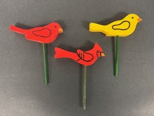 Individuelle Holz Garten Dekor - 3 Vögel (1 gelb, 1 rot, 1 Kardinal)