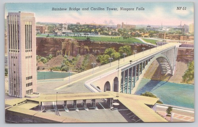 #ad #ad Rainbow Bridge Carillon Tower Niagara Falls NY Vintage Postcard Unposted $7.99