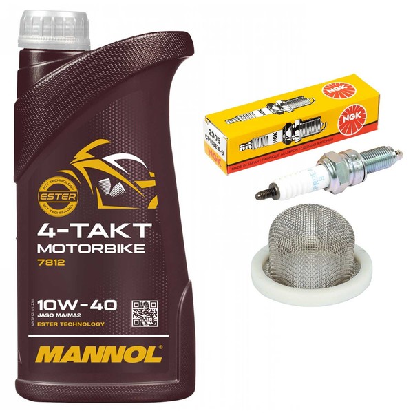 Inspektion ÖL Set 1L ÖLsieb ZüNdkerze FüR Yamaha Xenter 125 HW 125 HW125 2012-21-image