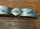 VINTAGE MEXICAN TAXCO BRACELET GEOMETRIC DESIGN MARKED JJ HEAVY — photo 2