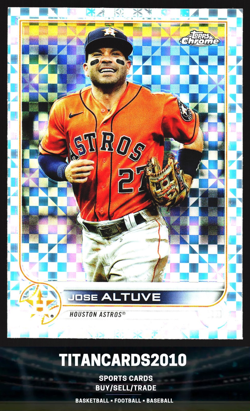 Jose Altuve 2022 Topps Chrome X-Fractor Houston Astros #6