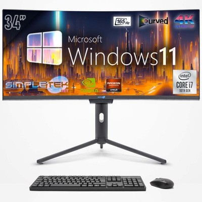 PC All In One Core i7 10. Gen 34'' Gebogen 4K Win11 16GB 480GB GTX1650 4GB Gaming