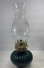 Vintage Green Glass Oil Lamp Base Lamplight Farms Model 330 Made in the USA