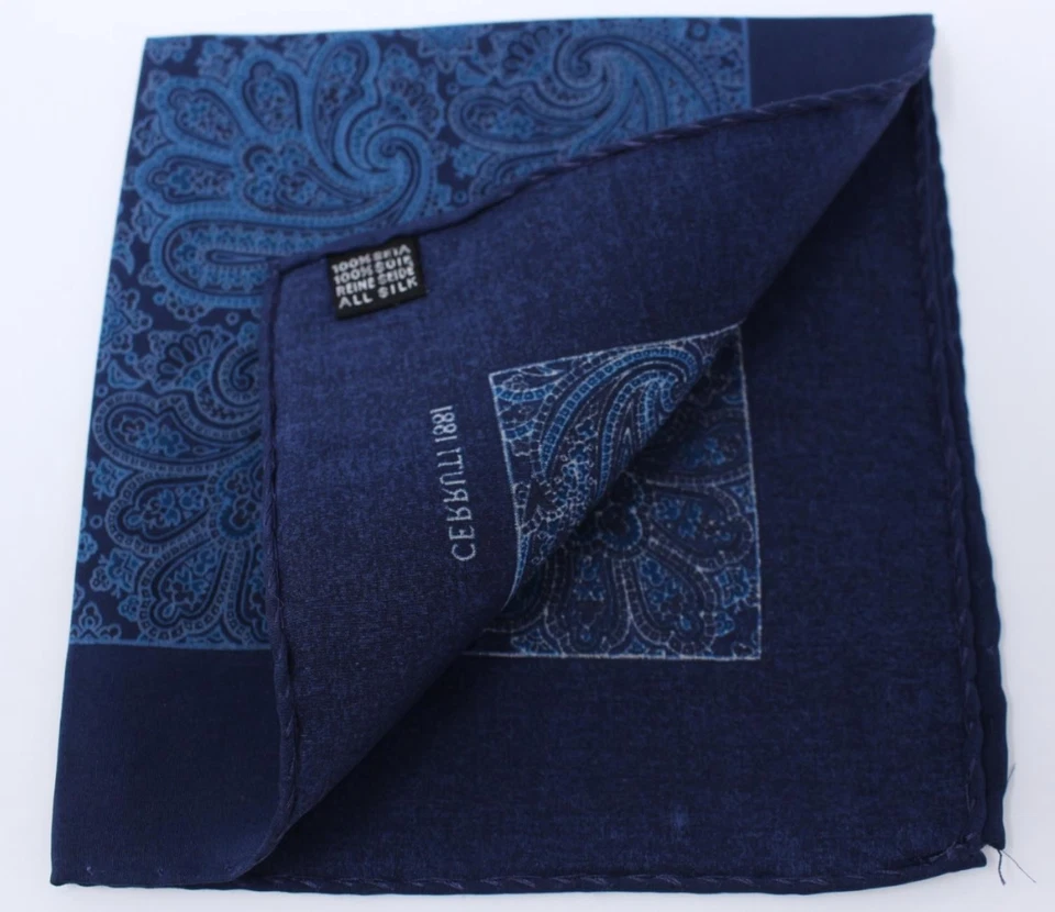 CERRUTI 1881 Pañuelo Bolsillo Seda Hecho en Italia Foto 2 de 3