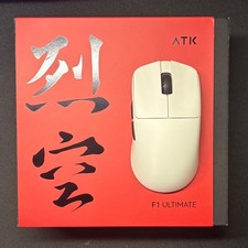 Souris de jeu ATK F1 ULTIMATE sans fil blanche d'occasion testée