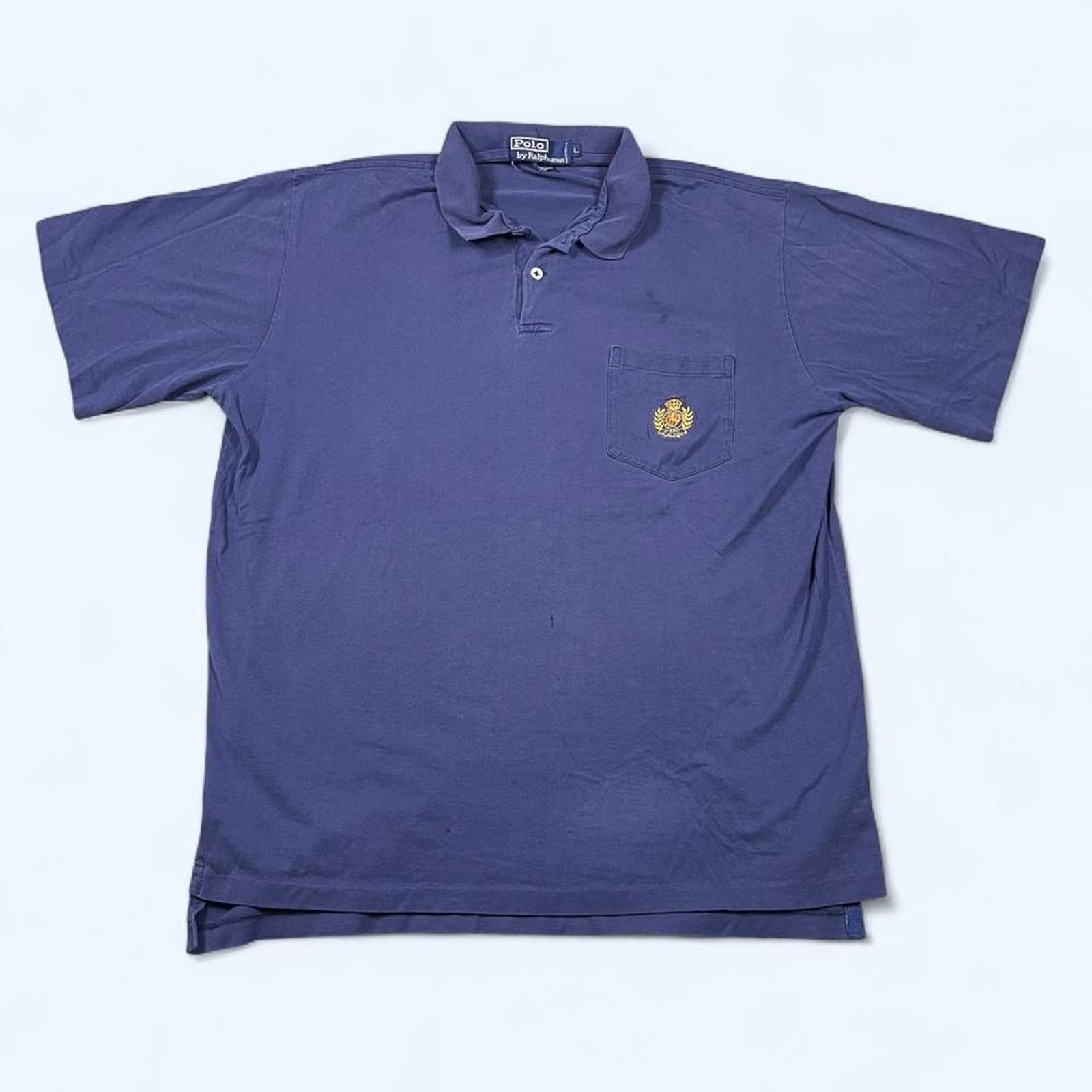 90s Polo Ralph Lauren Pocket Shirt Blue Size L Embroidered Preppy Vintage