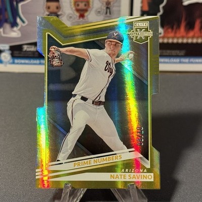 2022 Panini Elite Extra Edition Nate Savino Gold Prime Numbers Die Cut /10 SP 82