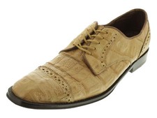 Mens Real Crocodile Skin Dress Shoes Sand Leather Oxfords Size 7.5-8.5, 10-12.5