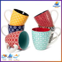 Kaffeetassen Set 6Er 350Ml Porzellan Bunt FüR Kaffee Tee Geschenk 6 StüCk