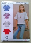 Summer short ruffle sleeve top pattern 0891 / 8602 size 14 16 18 20 22 UNCUT