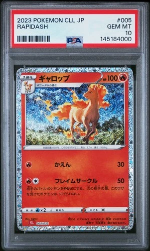 2023 POKEMON JAPANESE CLL-CLASSIC CHARIZARD & HO-OH EX DECK #005 RAPIDASH PSA 10