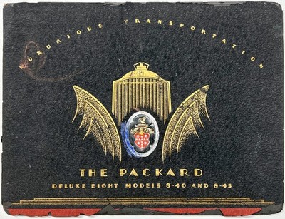 1930 PACKARD DE LUXE EIGHT 8-40 8-45 DETROIT LUXURY AUTO SALES CATALOG COLOR ART