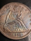 1840 no motto silver seated liberty dollar