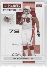 2007 Playoff NFL Playoffs Rookie Red Signatures 90/100 Alan Branch #160 Auto 9ap