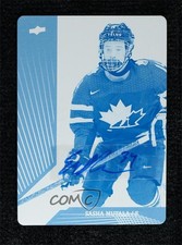 2019 Team Canada Juniors Printing Plate Cyan 1/1 Sasha Mutala #107 Auto 7ez