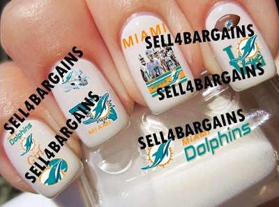 2025 Miami Dolphins Promo 10 Different Designs》Salon Quality Nail Art Decals