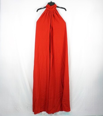 Taller Marmo Tie Neck Sleeveless Long Dress In Ruby Womens Size IT 38 (TM_RE261)