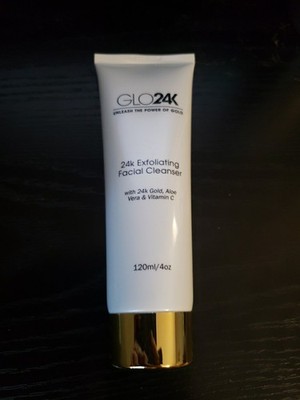 GLO24K 24k Exfoliating Facial Cleanser 4oz 120mL Full Size SEALED