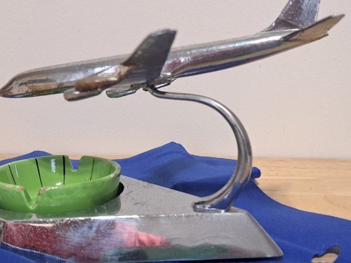 Alitalia Jet Ashtray, Metal Plane - Picture 11 of 21
