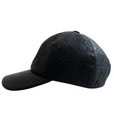 Louis Vuitton Newsboy Cap 1.1 MP2605 Monogram Taurillon Leather Cap Black Unisex