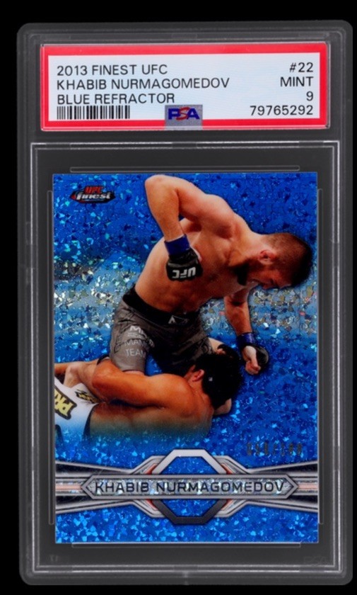 2013 Topps Finest UFC Blue Refractors #22 Khabib Nurmagomedov /188 PSA 9 Mint