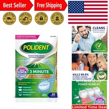 3 Minute Antibacterial Dental Appliance Cleanser Tablets - 60 Count for Hygiene