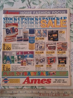 Vintage Ames Department Store Weekly Newspaper Ad Brochure Stock Up Baby Sale