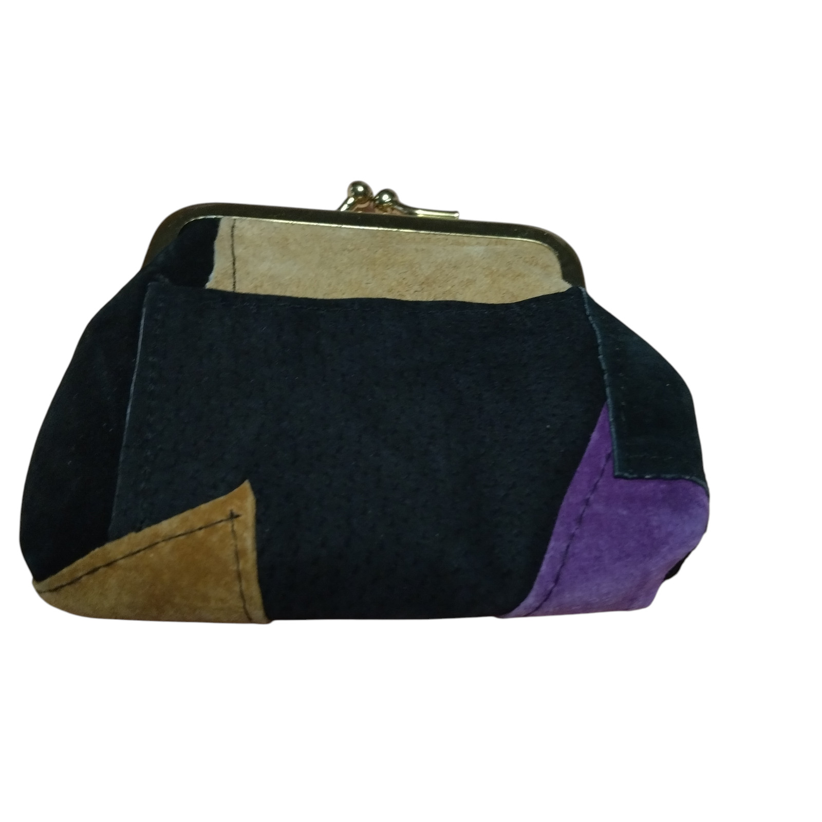 Vintage Patchwork Suede Double Sided Coin Purse B… - image 4