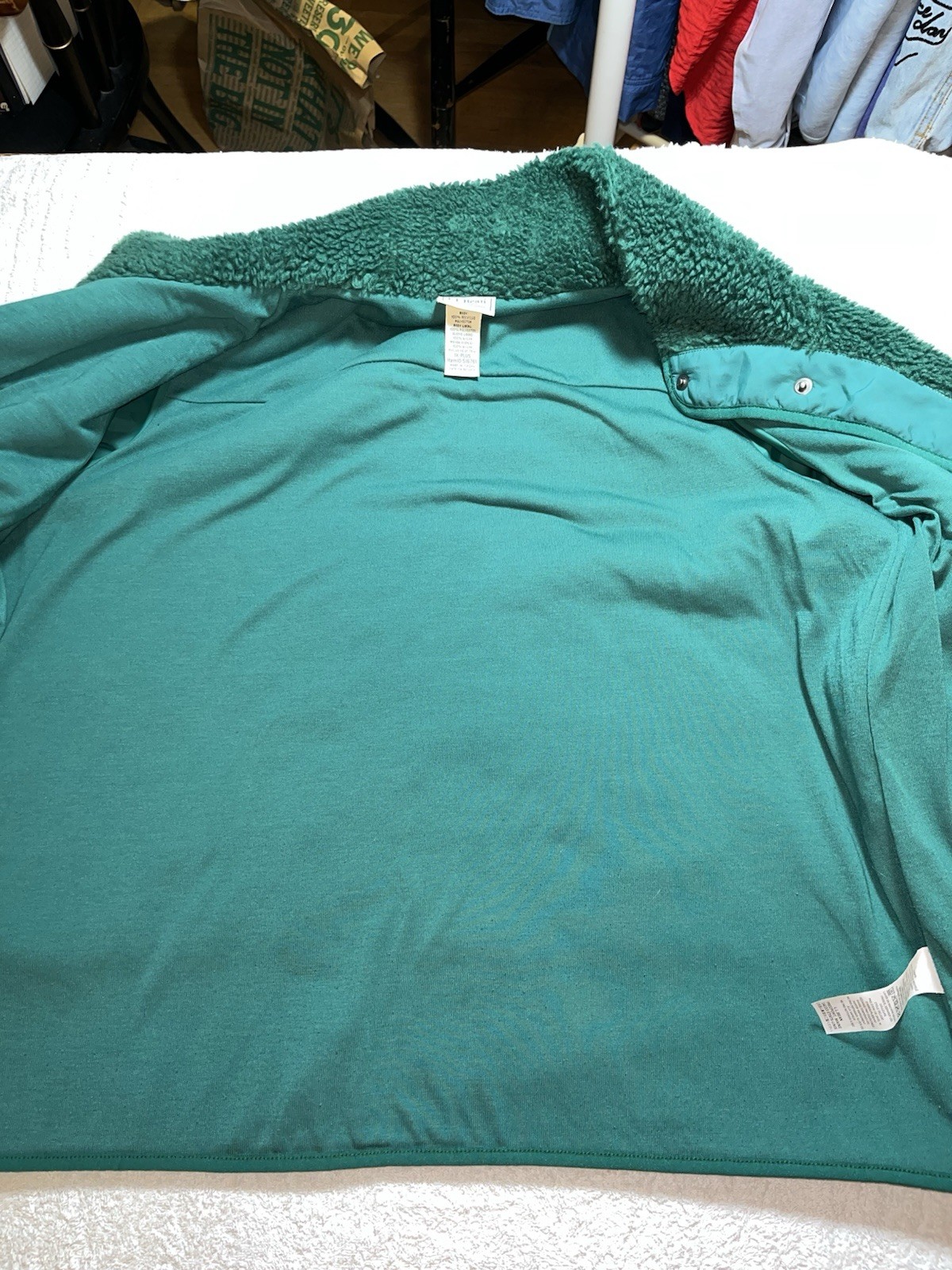 L.L. Bean Women's Sherpa Fleece Green Button-down… - image 10