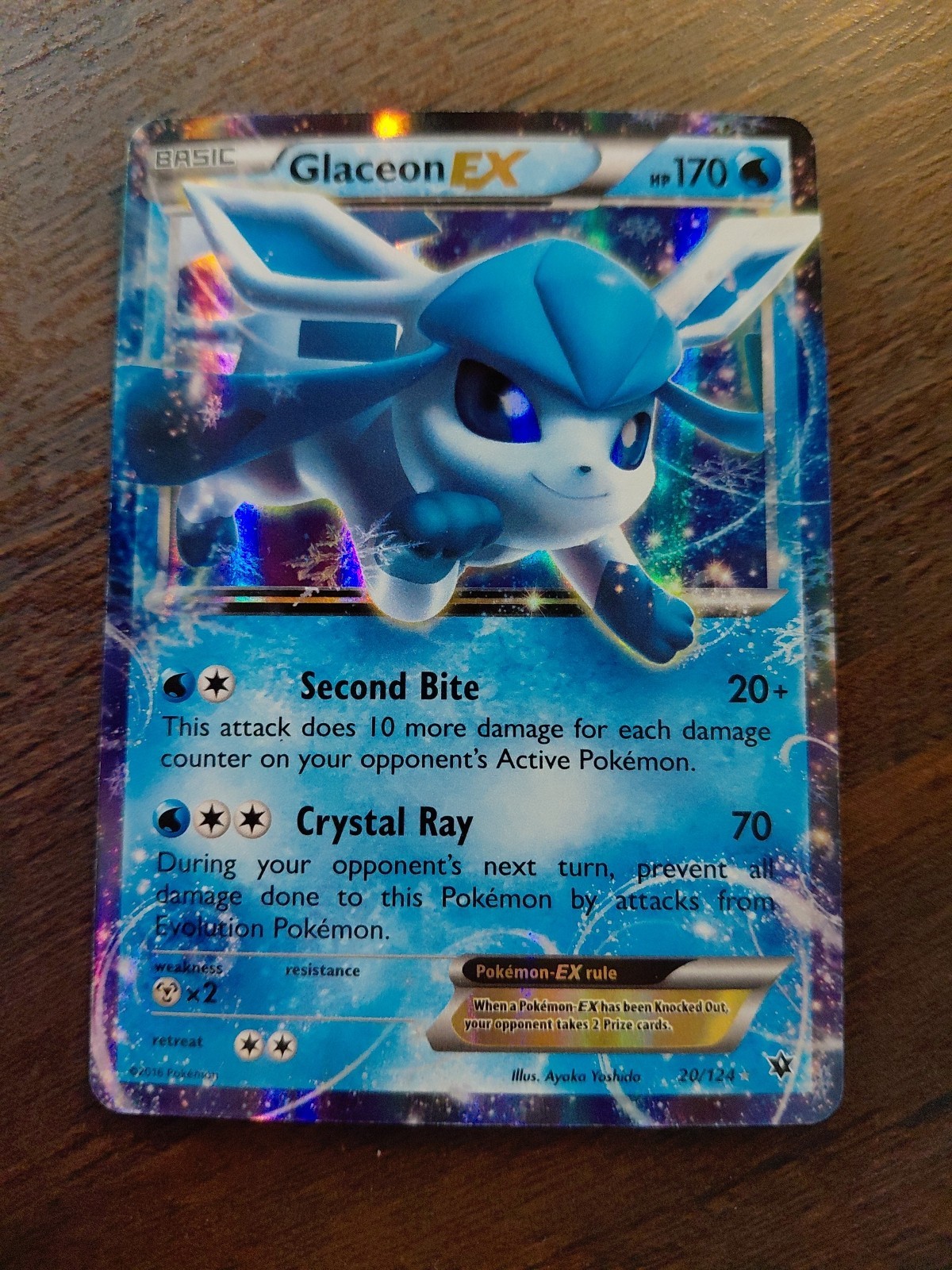 Glaceon EX 20/124 Fates Collide Holo NM