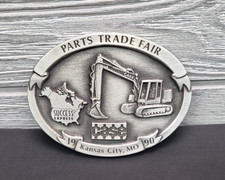 Vintage 1990 JI Case IH Parts Trade Fair Spec Cast Belt Buckle Fine Pewter