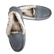 Ugg Dakota Gray Sheepskin Lined Moccasin Slippers Size 10