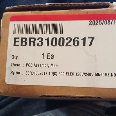 EBR31002617 Main Control Board PCB Assembly Electric 120V/240V 50/60Hz