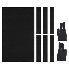 7ft Billiard Cloth Pool Table Felt Kit with 6 Cloth Strips and 2 Gloves, Black