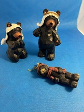 Black Bear Carved Resin Nativity Set Christmas Holiday Figures