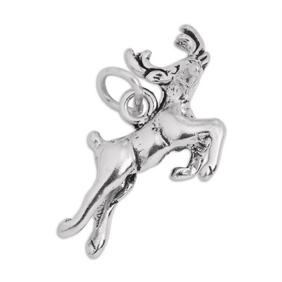 Sterling Silber Springender Hirsch Charm Ohrhänger