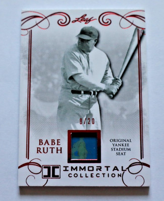 2017 Leaf Immortal Collection Babe Ruth Yankee Stadium Seat Card YS-23 #8/20