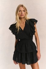 LoveShackFancy Gwen Heritage Dress L 10 Women's Casual Ruffle Short NEW 46205