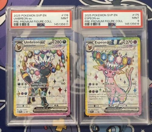 PSA 9 - Umbreon EX and Espeon EX Premium Figure Collection SVP 175 SVP 176