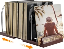 Expandable Vinyl Record Storage, 30-70 Lps Adjustable Now Playing Record Holder 