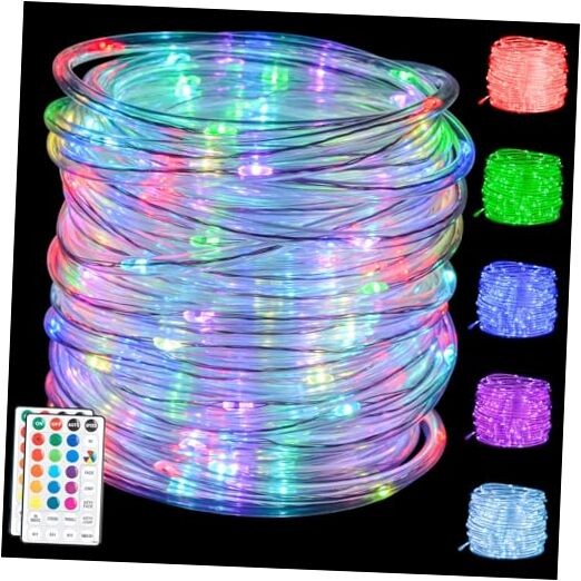 99Ft LED Rope Lights Outdoor,18 Color Changing String Lights 99FT (Thick Tube)