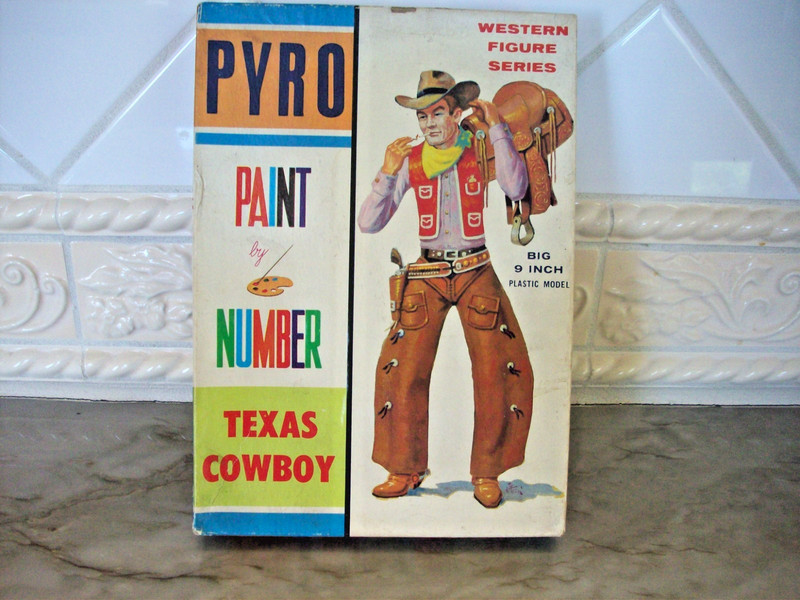 Vintage Pyro Texas Cowboy "Paint By Number" Model Kit 