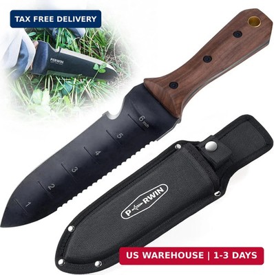 PERWIN Hori Hori Garden Knife, Garden Tools with Sheath for Weeding, Planting, D