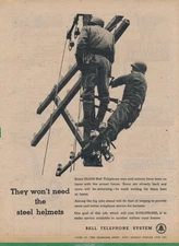 Magazine Ad - 1945 - AT&T / Bell System - World War II - Linemen Soldiers